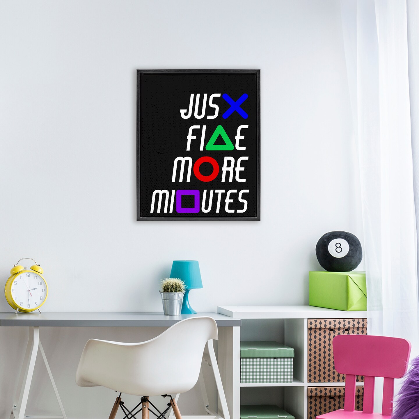 Stupell Industries Just Five Minutes Gamer Buttons Floating Frame, design by Kim Allen