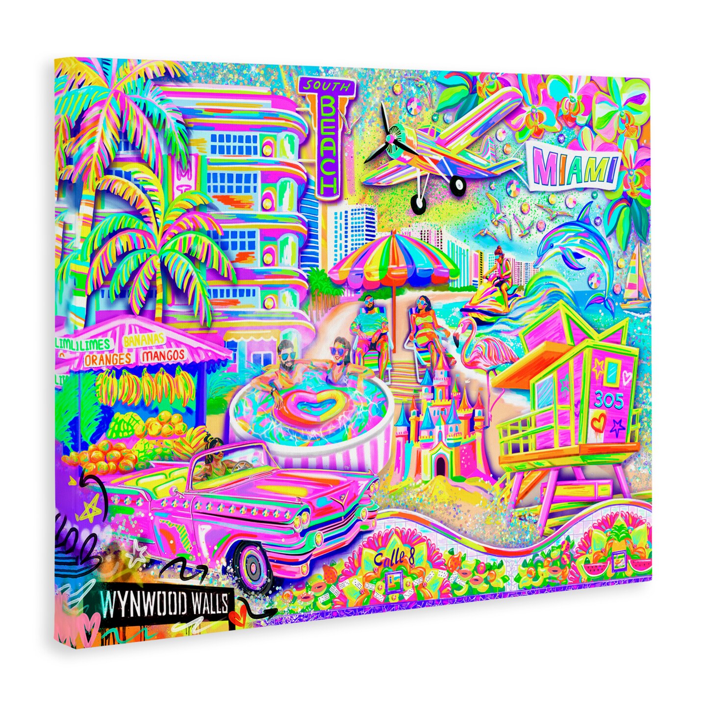 Stupell Industries Miami Fun Collage Canvas, design by Jess Stempel