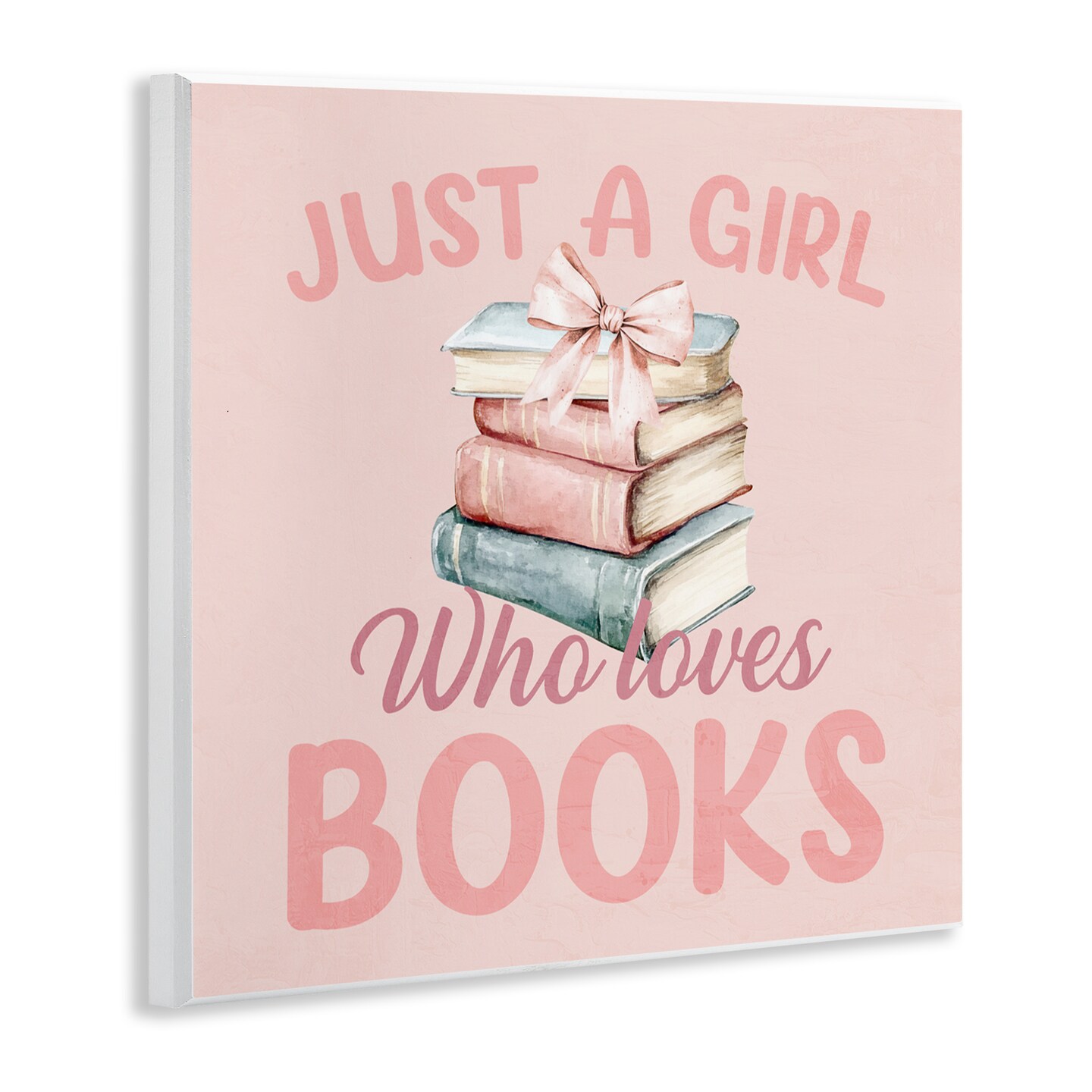 Stupell Industries Reader Girl Who Loves Books Wall Plaque, design by Kim Allen