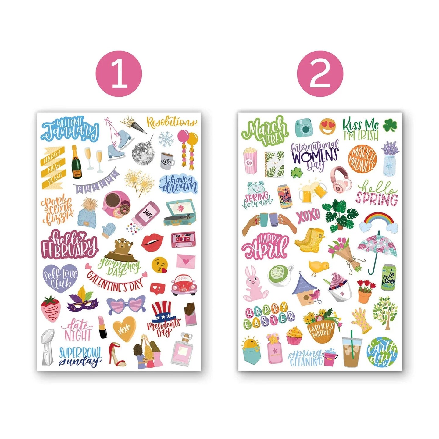 bloom daily planners Sticker Sheets, Holiday Planner Stickers