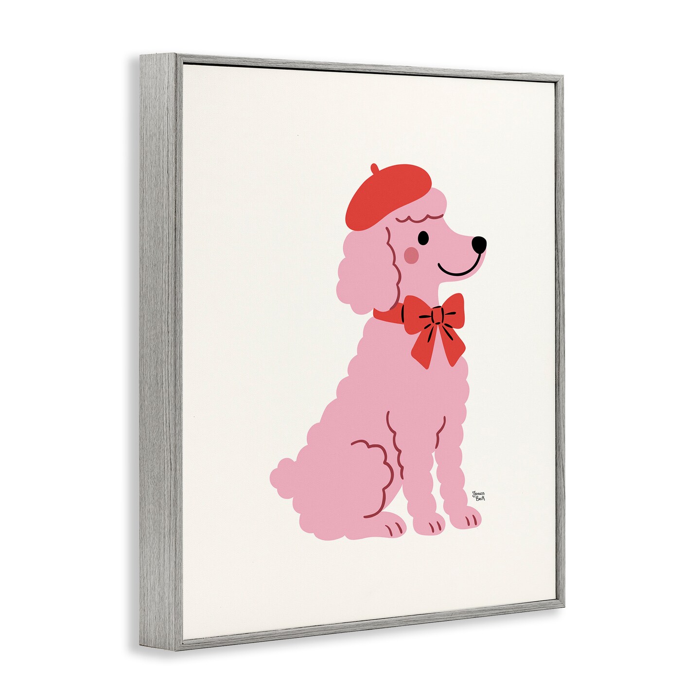 Stupell Industries French Poodle in Beret Framed Giclee, design by Jessica Beck