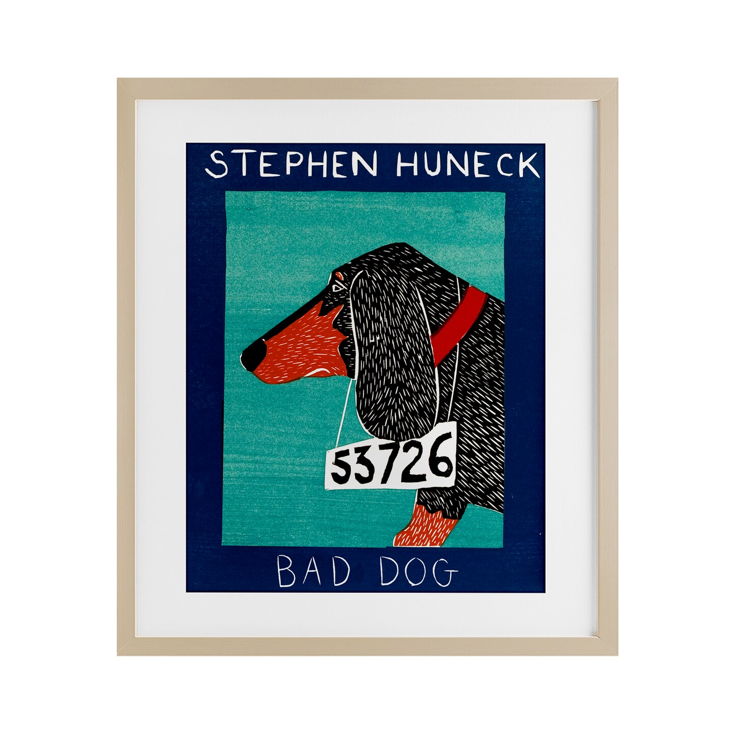 Stupell Industries Bad Dog Dachshund Framed Print Under Glass, design by Stephen Huneck