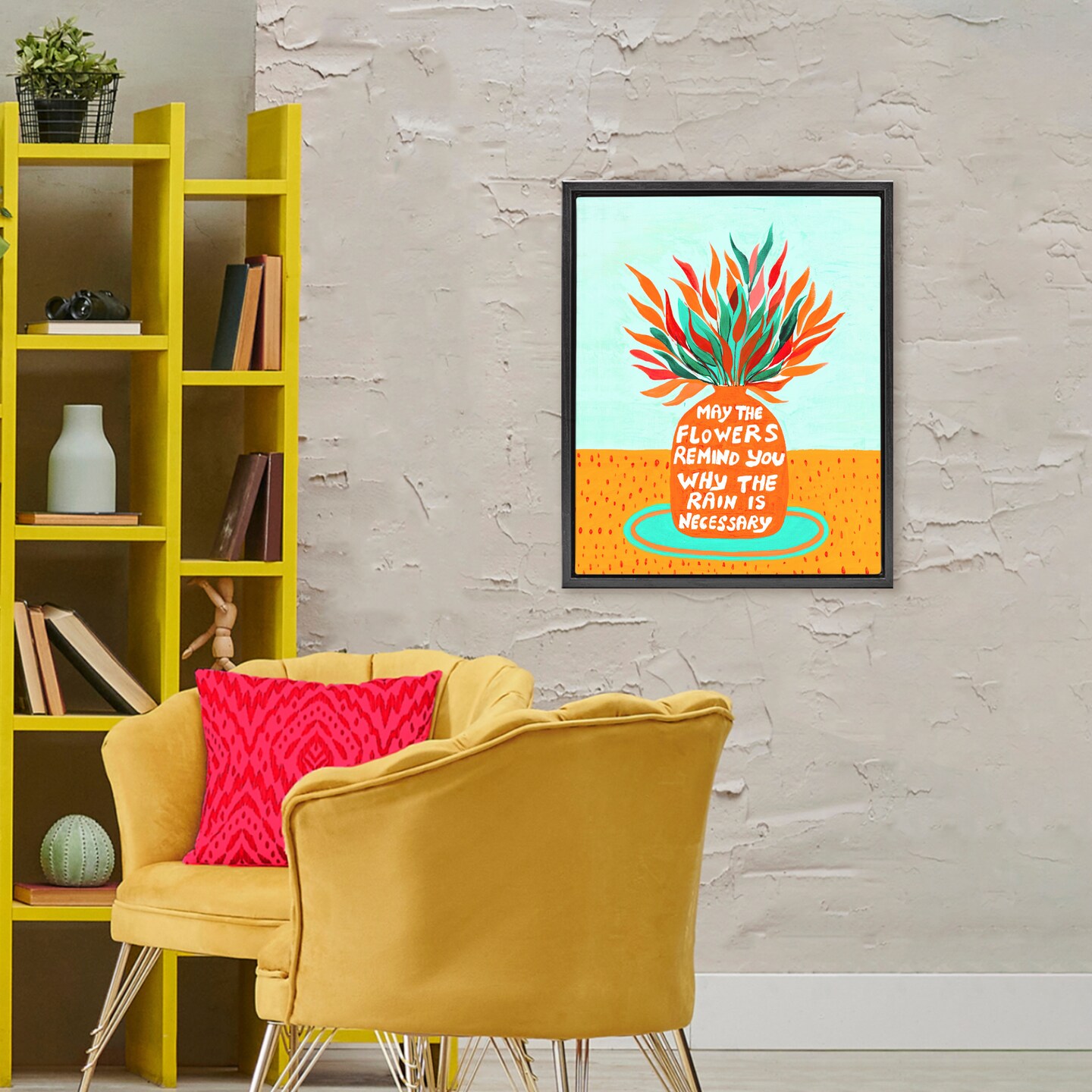 Stupell Industries Flowers Remind Rain Is Necessary Floating Frame, design by Nabeela Rumi