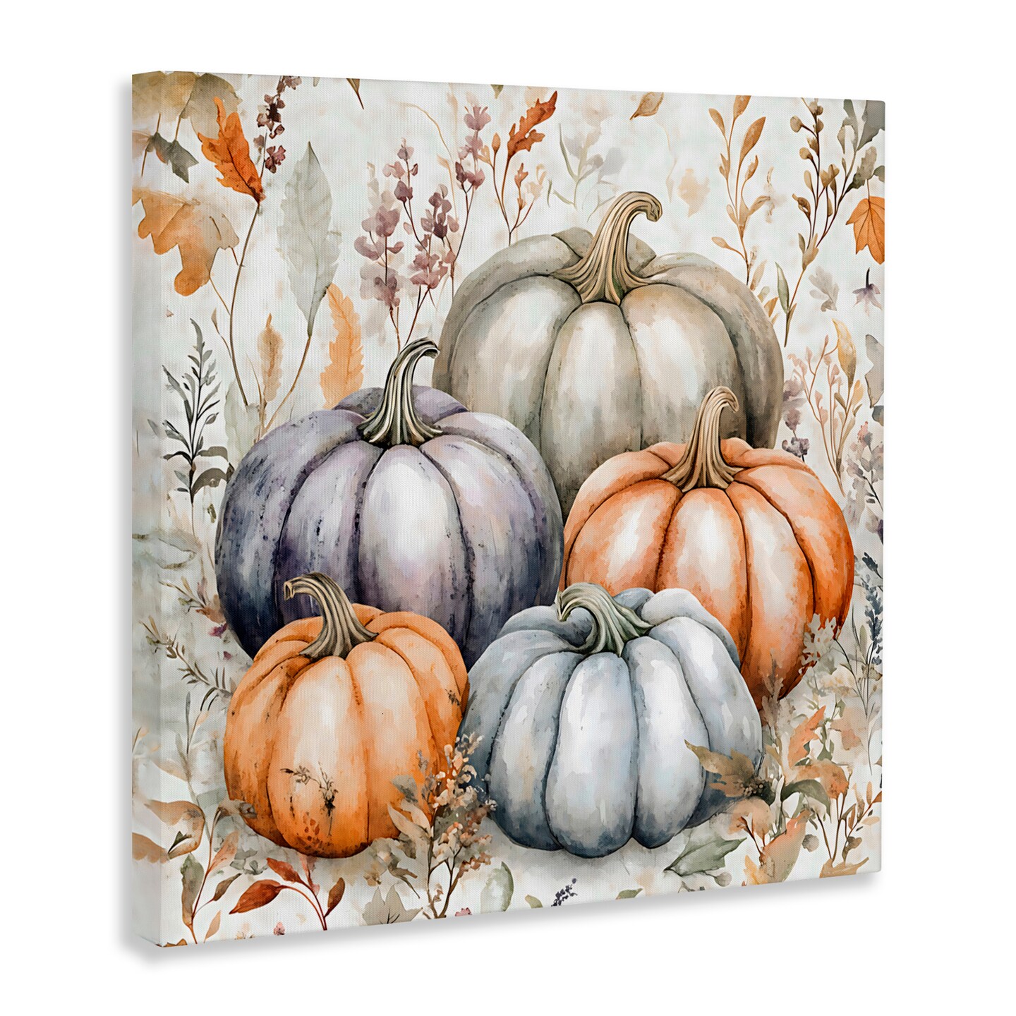 Stupell Industries Watercolor Pumpkin Harvest Canvas, design by Creative Studio