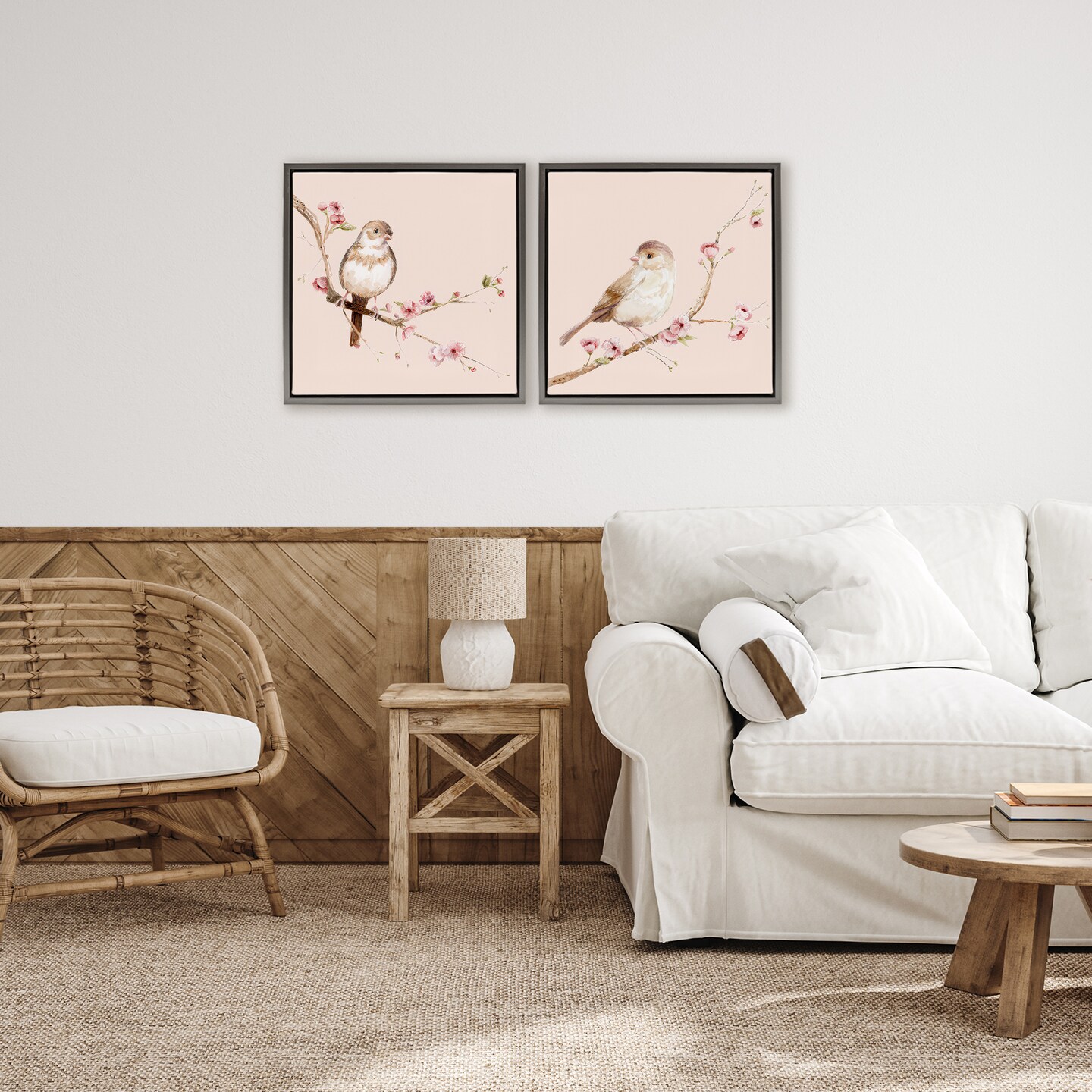 Stupell Industries Sweetest Brown Birds Branch 2pc Floating Frame Set, design by Lisa Wehmeyer