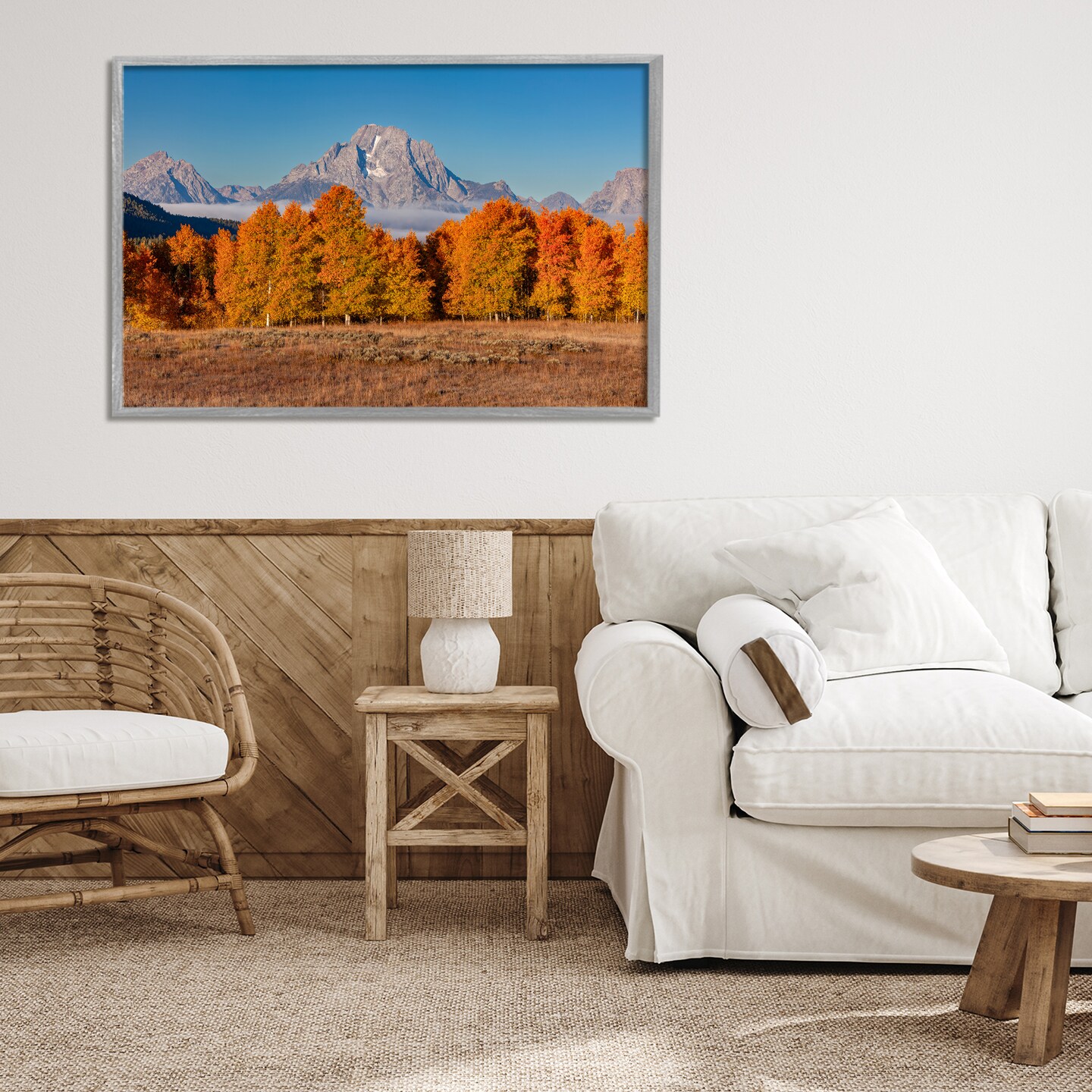 Stupell Industries Autumn Tree Line With Mountain Framed Giclee, design by Shelley Carlisle