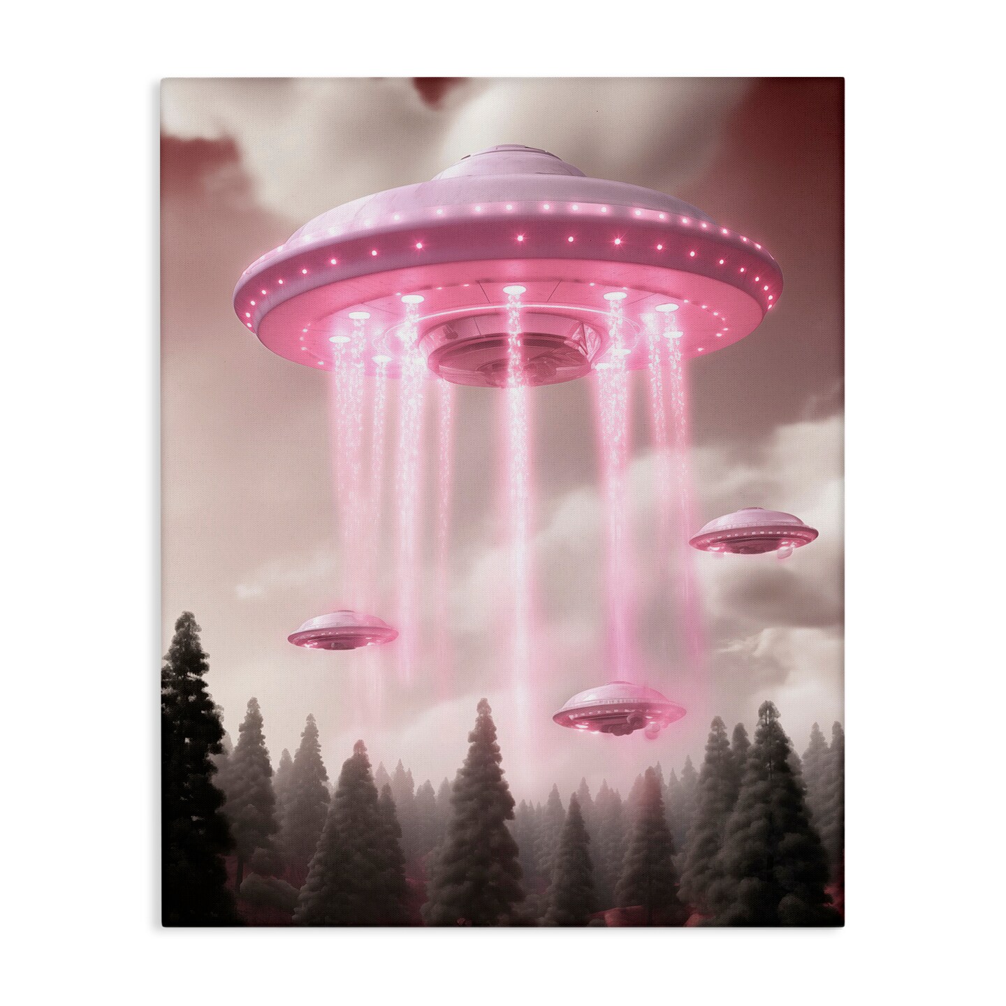 Stupell Industries Glam UFO with Pink Beams Canvas, design by Sasha