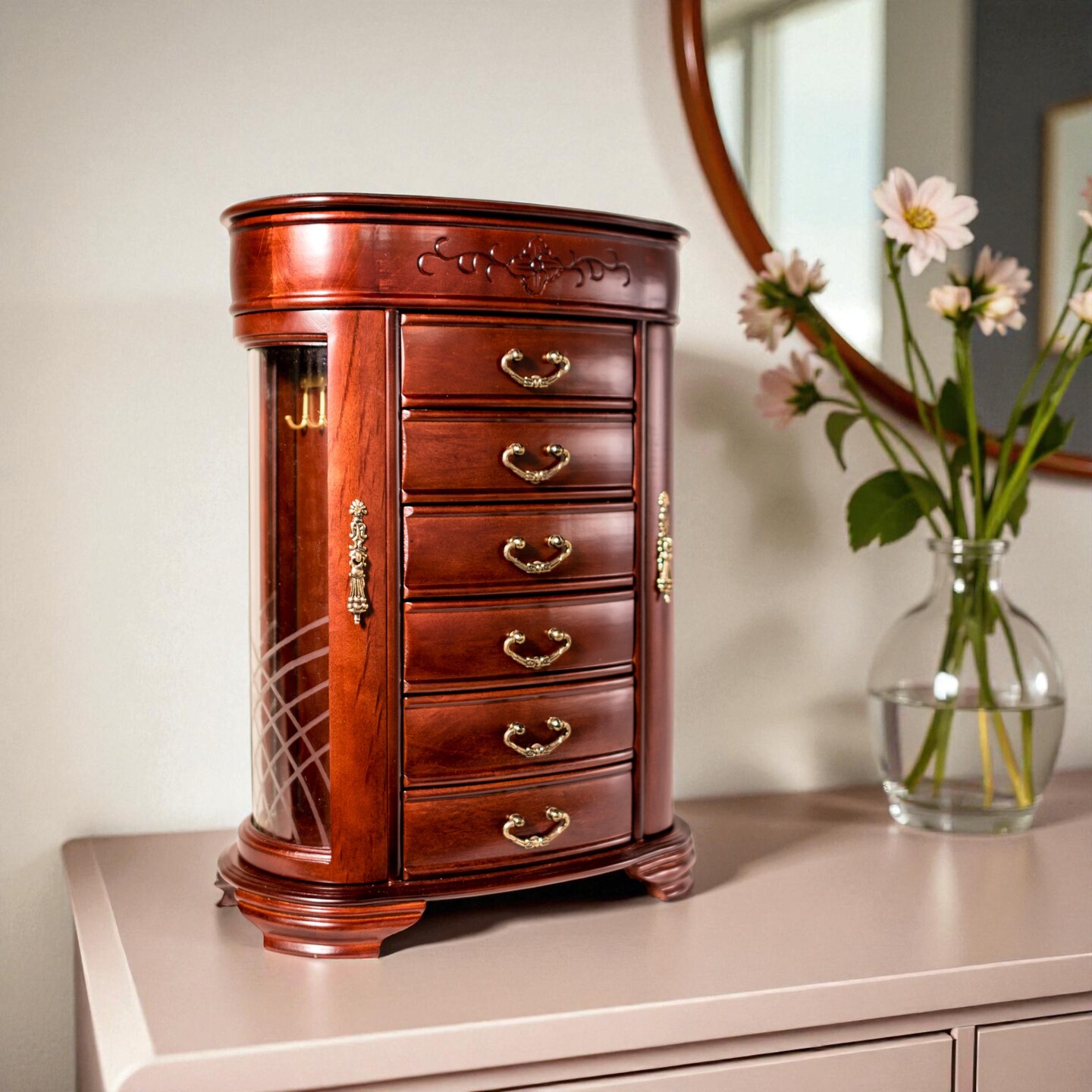 Patricia Jewelry Chest, Cherry | Michaels