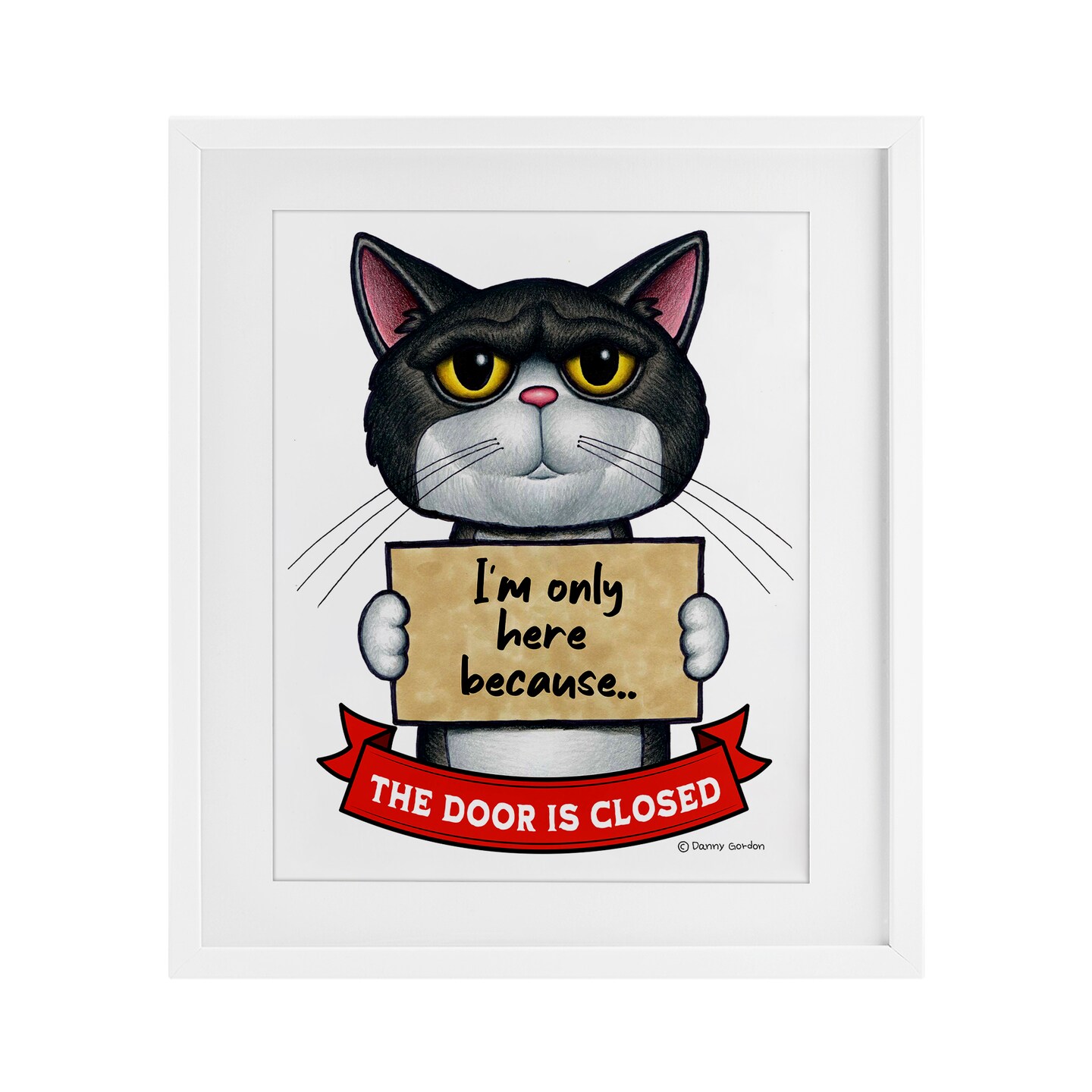 Stupell Industries Here Because Door Is Closed Framed Print Under Glass, design by Danny Gordon Art