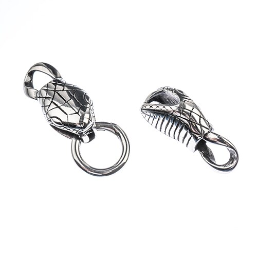 John Bead Antique Silver Style Animals Head Stainless Steel Clasps