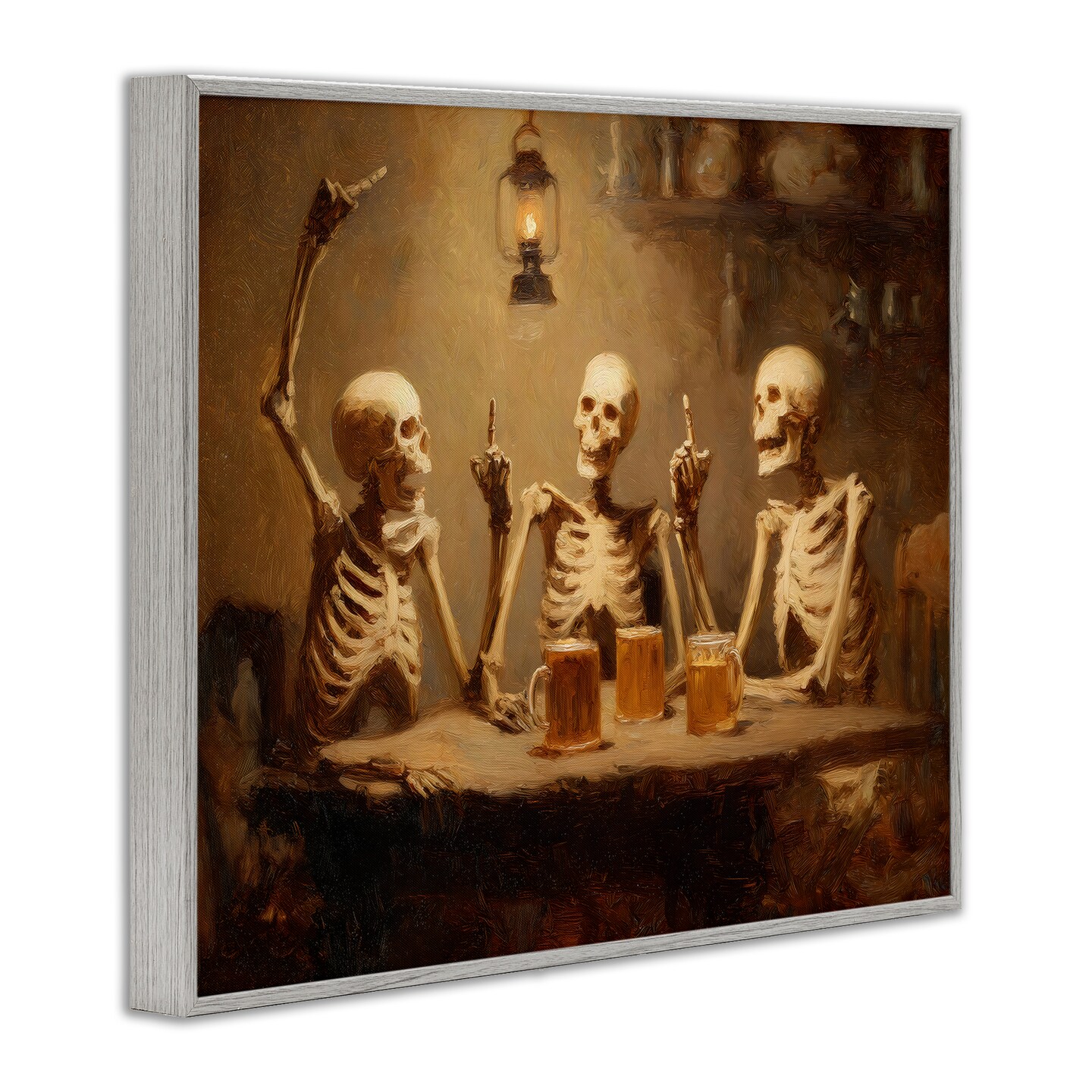 Stupell Industries Skeletons Drinking at Tavern Framed Giclee, design by Arlington Prints