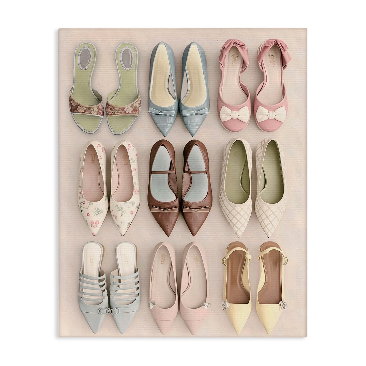 Stupell Industries Beatrice's Closet Shoes Canvas, design by Annabelle Hall