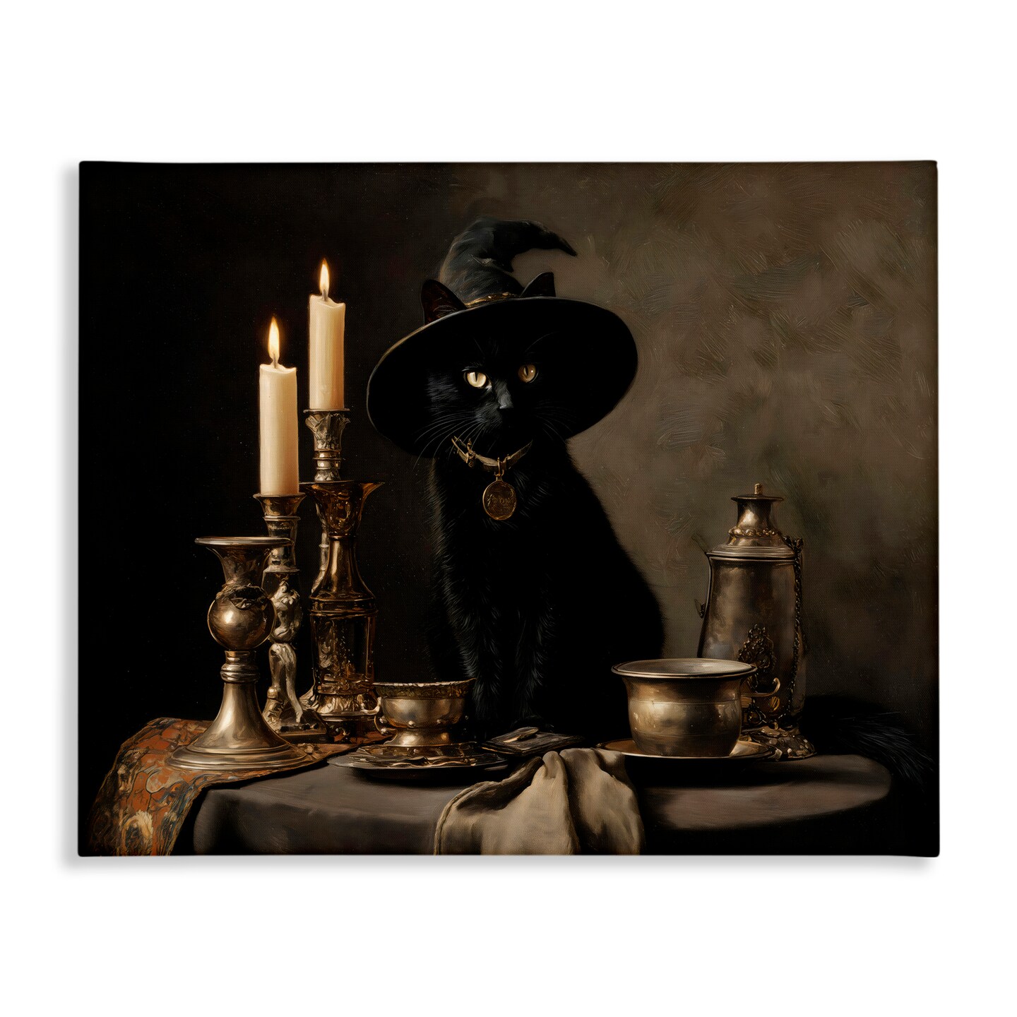 Stupell Industries Vintage Witchy Black Cat Canvas, design by Arlington Prints