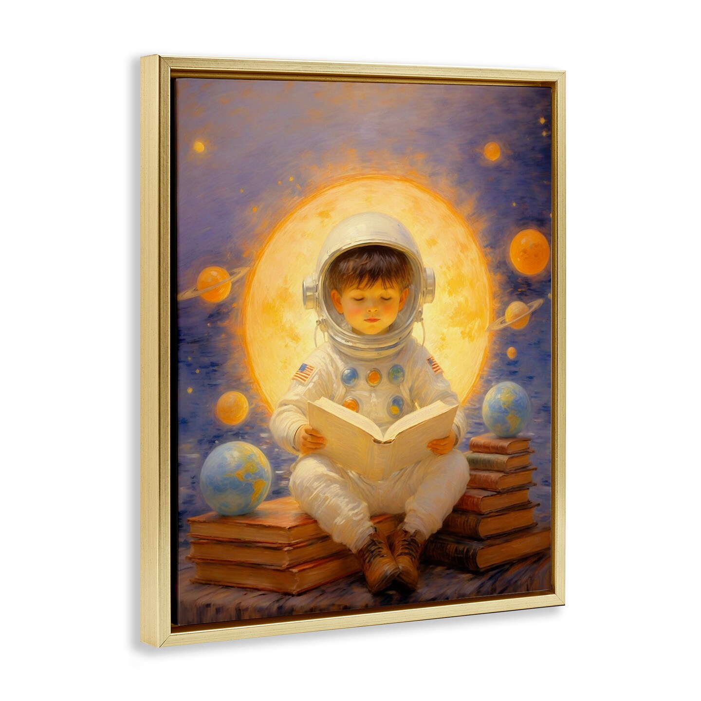 Stupell Industries Astronaut Child Learning Floating Frame, design by Angie Hawke