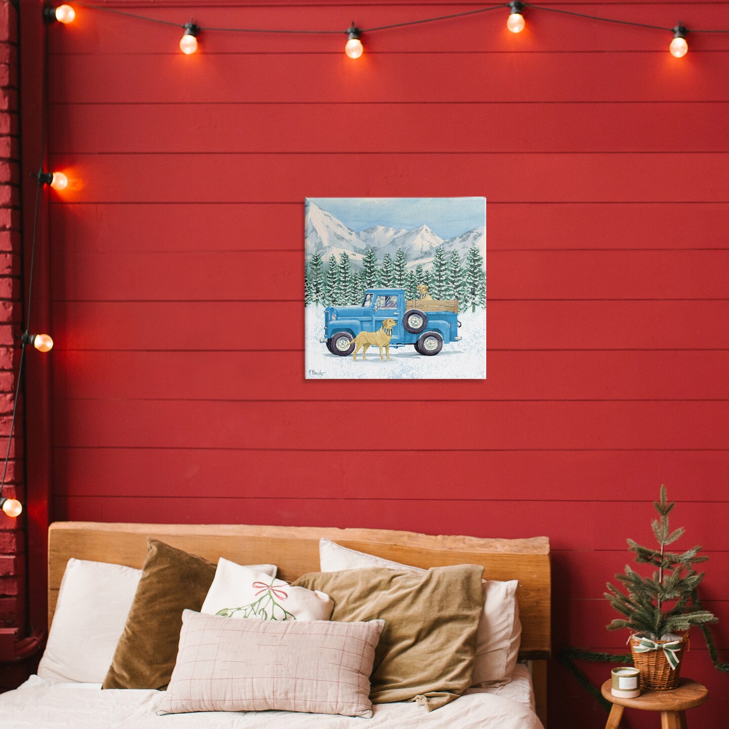 Stupell Industries Winter Pups & Truck Canvas, design by Paul Brent