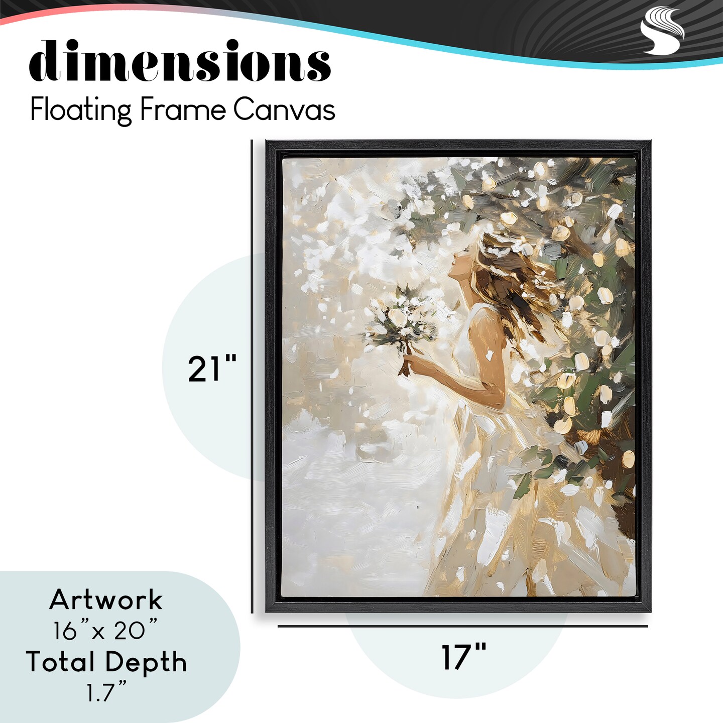 Stupell Industries Soft White Snow Flurry Floating Frame, design by LSR Design Studio