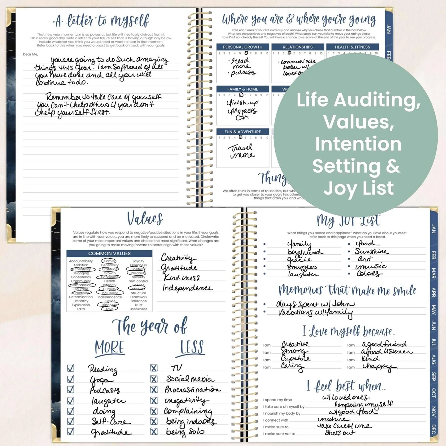 bloom daily planners 2026 Hard Cover Weekly & Monthly Planner, 8.5" x 11", Midnight Sky