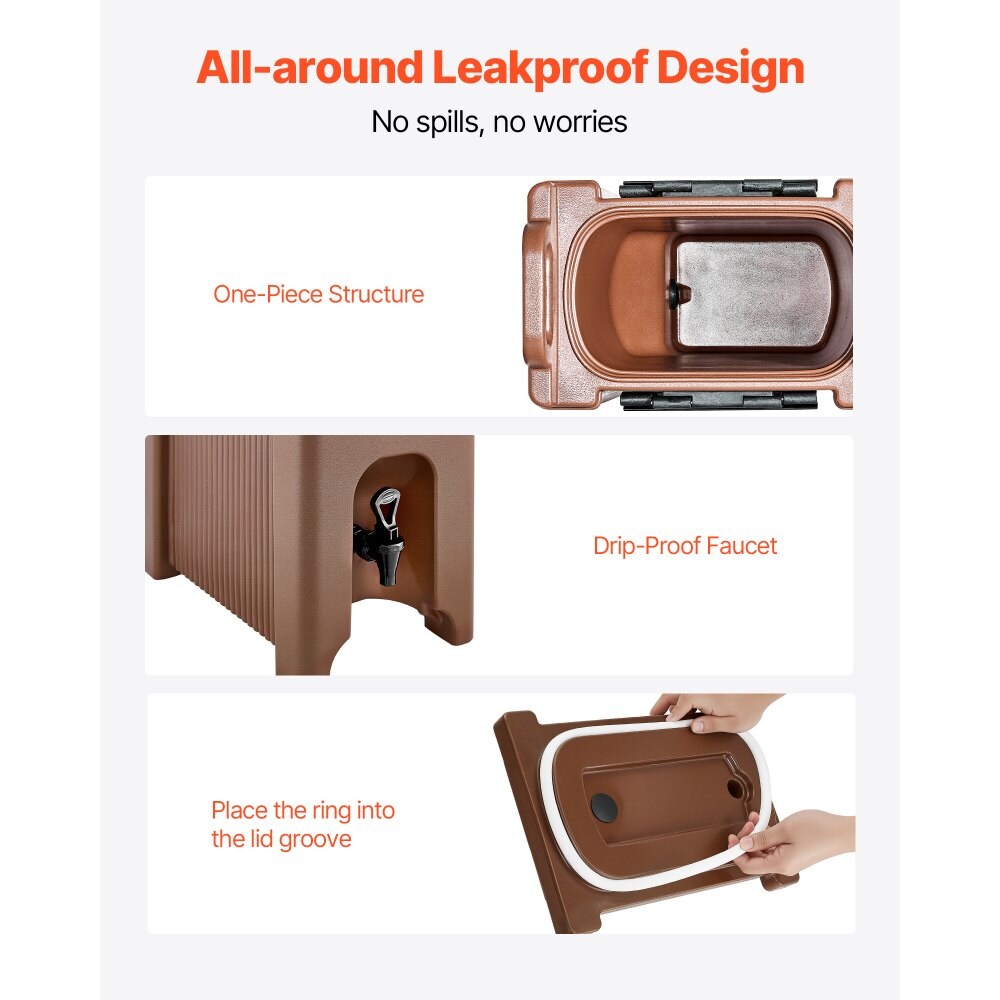 5 Gal Insulated Beverage Dispenser Hot and Cold Drinks with Spigot