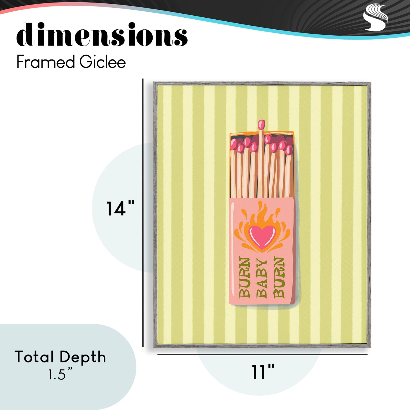 Stupell Industries Burn Baby Matches Framed Giclee, design by Elyse Anastacia