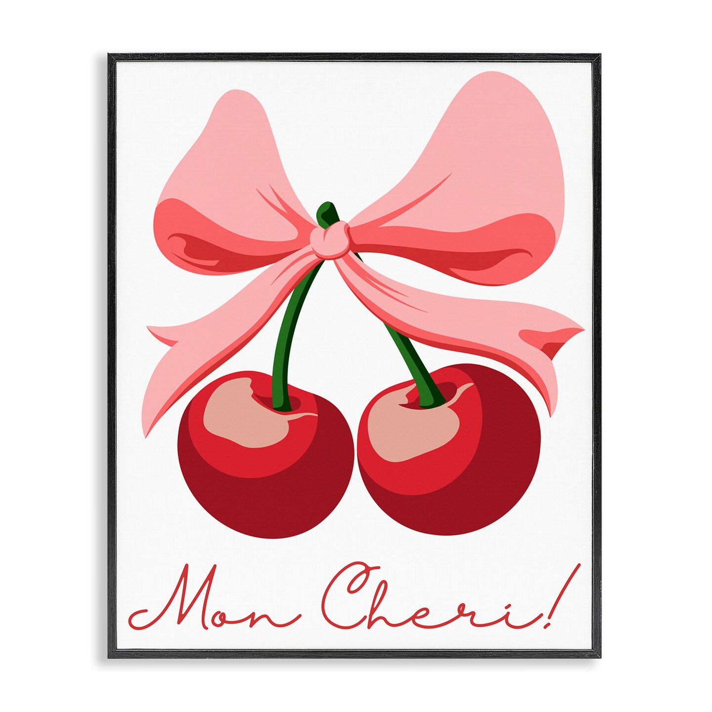 Stupell Industries Mon Cheri Bow Cherries Framed Giclee, design by Marcus Prime