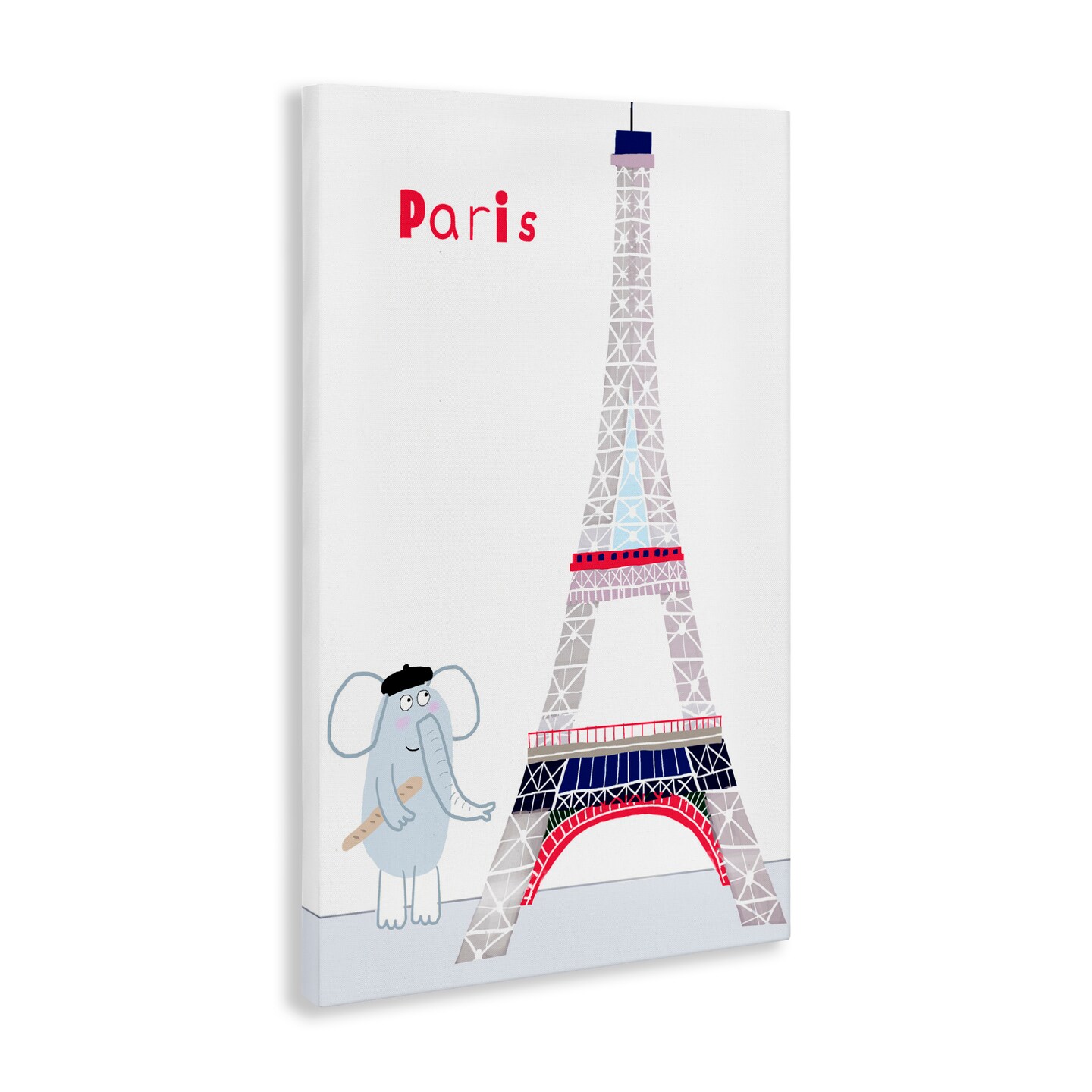 Stupell Industries Elephant & Eiffel Tower Canvas, design by Carla Daly