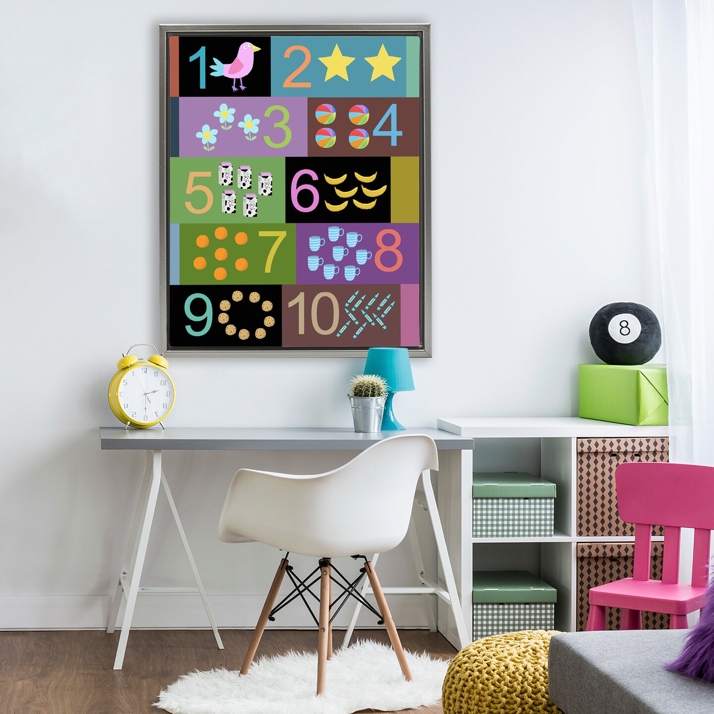 Stupell Industries Learning To Count Chart Floating Frame, design by Carla Daly