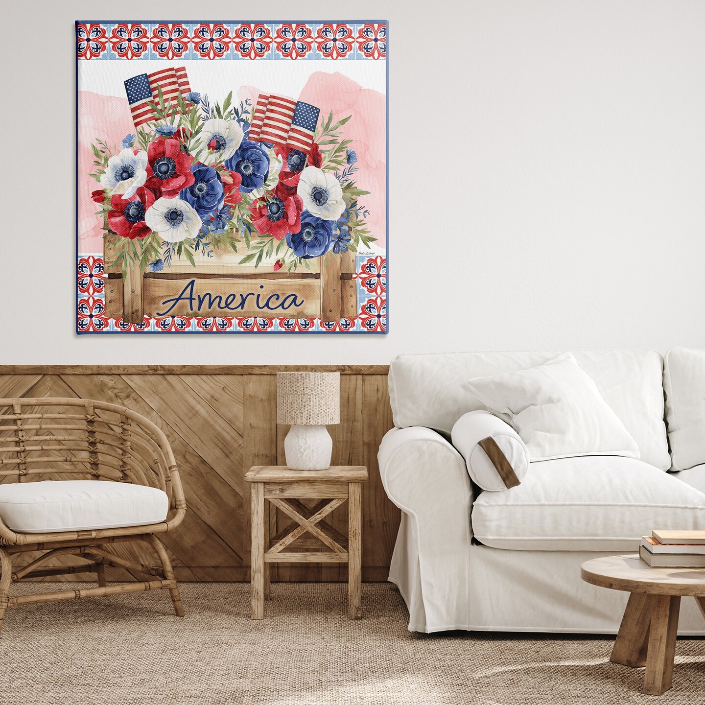 Stupell Industries Patriotic Poppies Bouquet Canvas, design by Nicole DeCamp