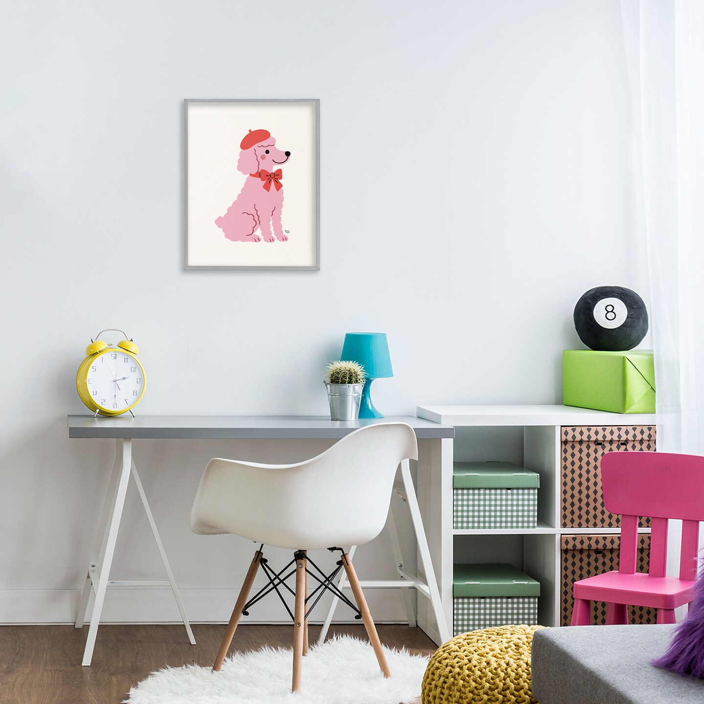Stupell Industries French Poodle in Beret Framed Giclee, design by Jessica Beck