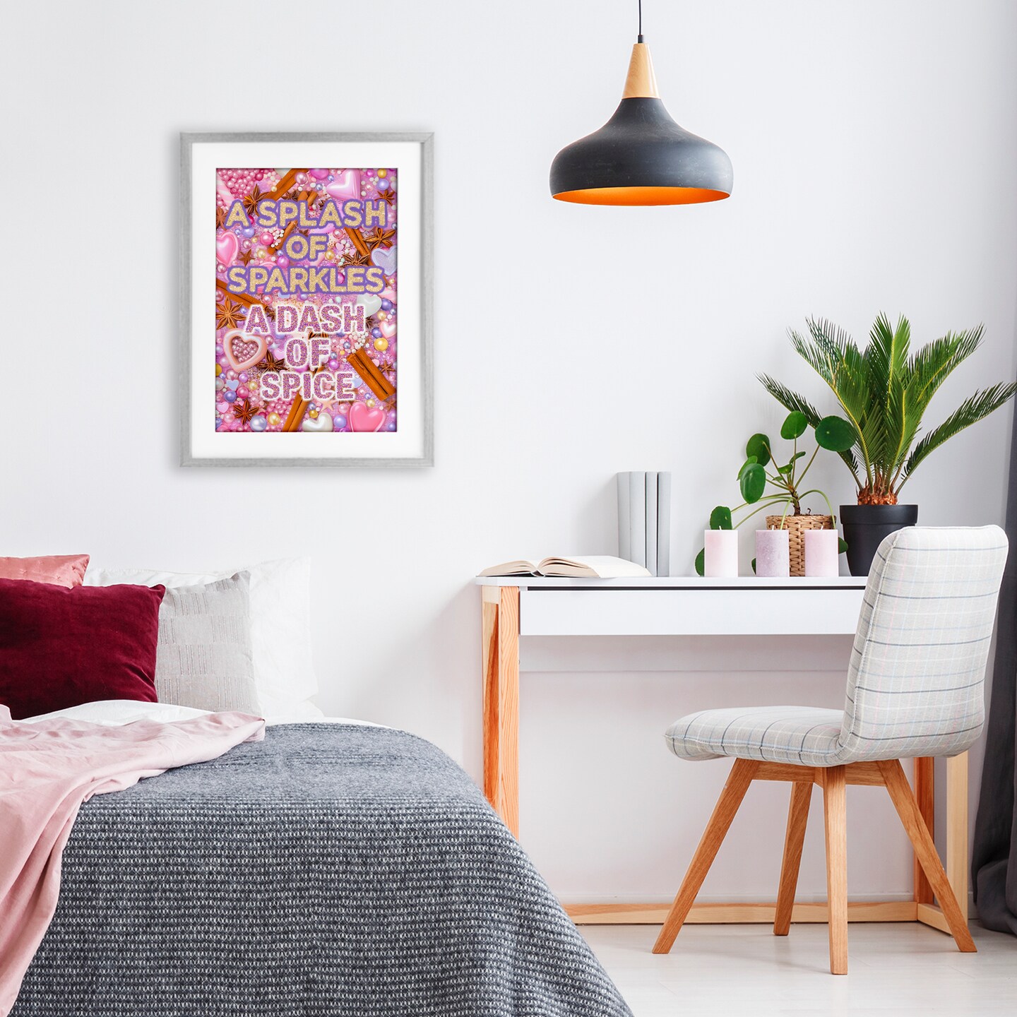 Stupell Industries Splash of Sparkle Dash Of Spice Framed Print Under Glass, design by Jess Stempel