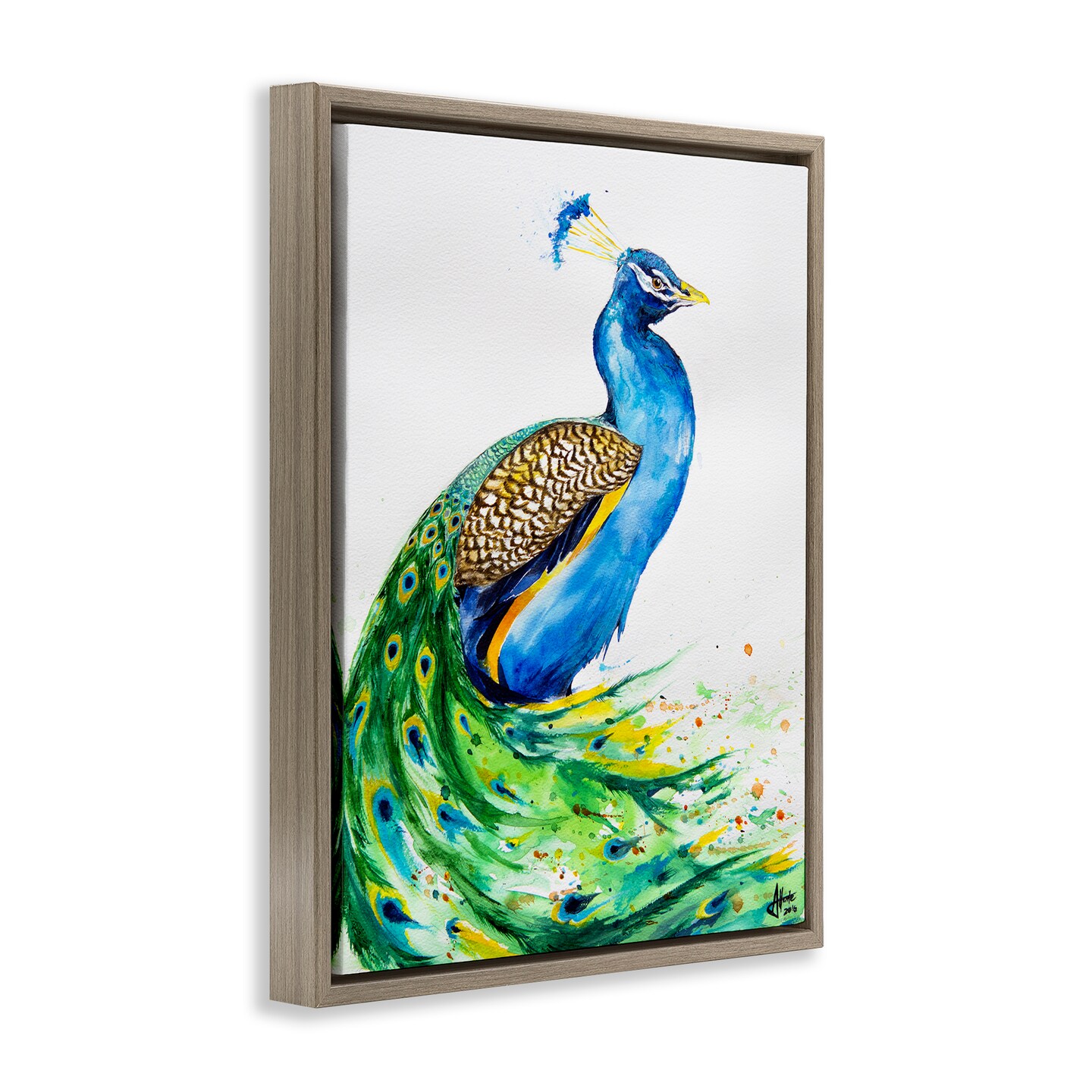 Stupell Industries Aphrodite Peacock Portrait Floating Frame, design by Marc Allante