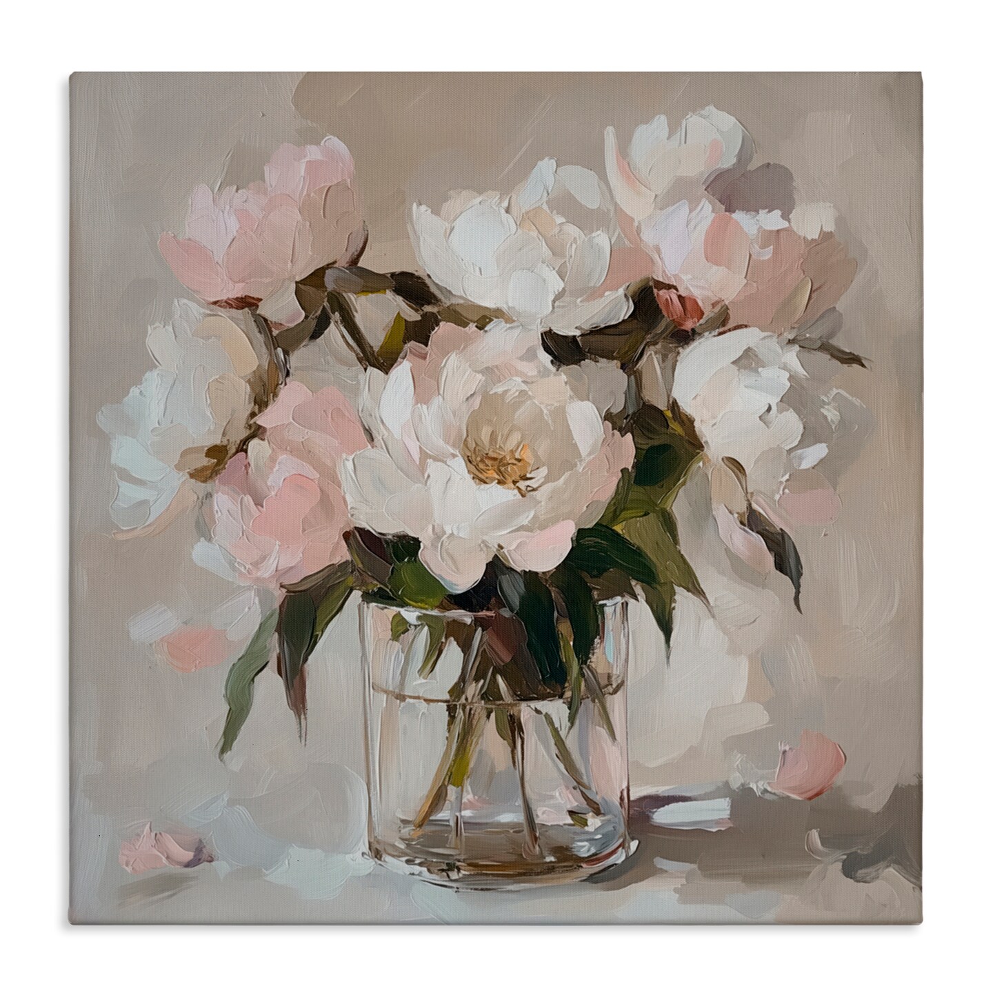 Stupell Industries Pink Peonies in Clear Vase Canvas, design by Gina Kelly