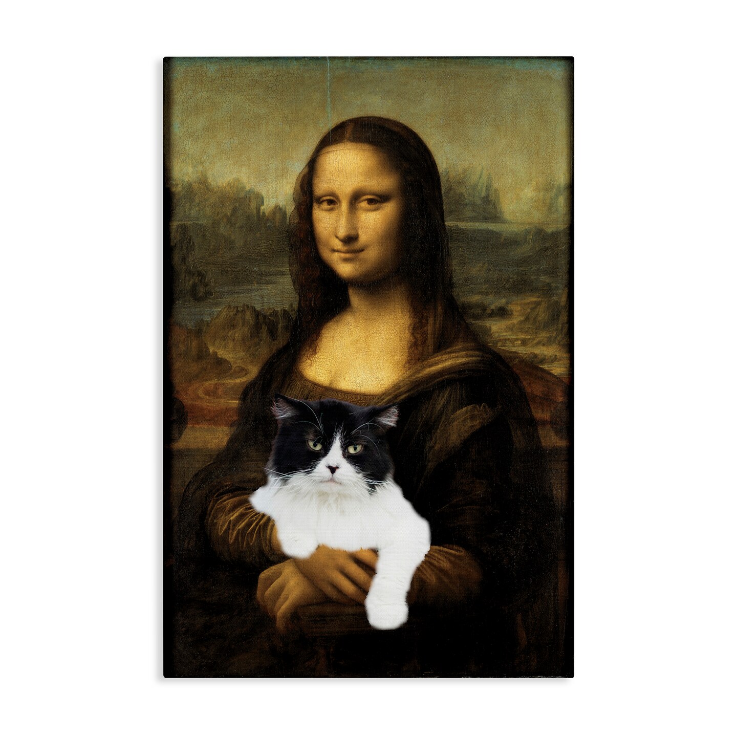Stupell Industries Mona Lisa Cat Lady Canvas, design by Masters Redux