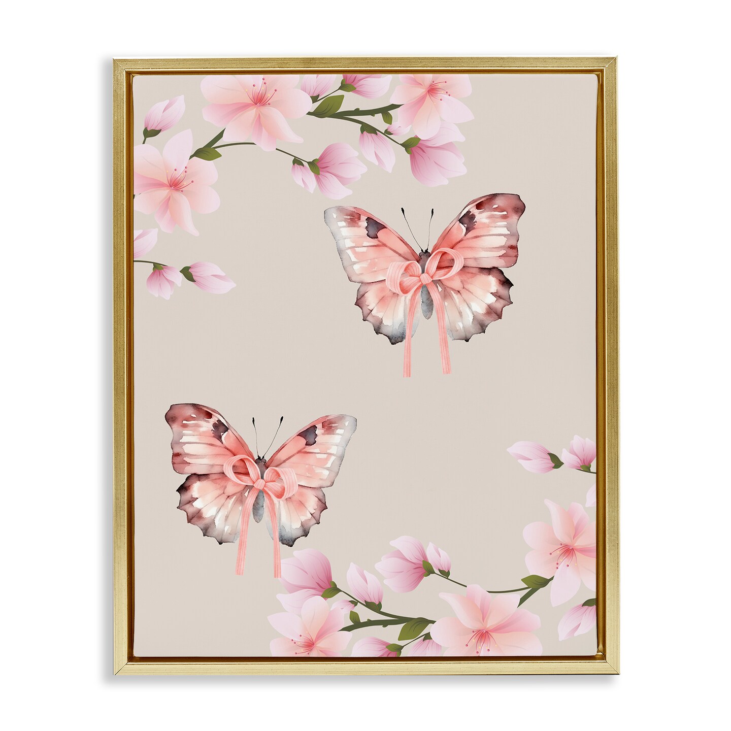 Stupell Industries Butterflies In Bows Floating Frame, design by Jesse Keith