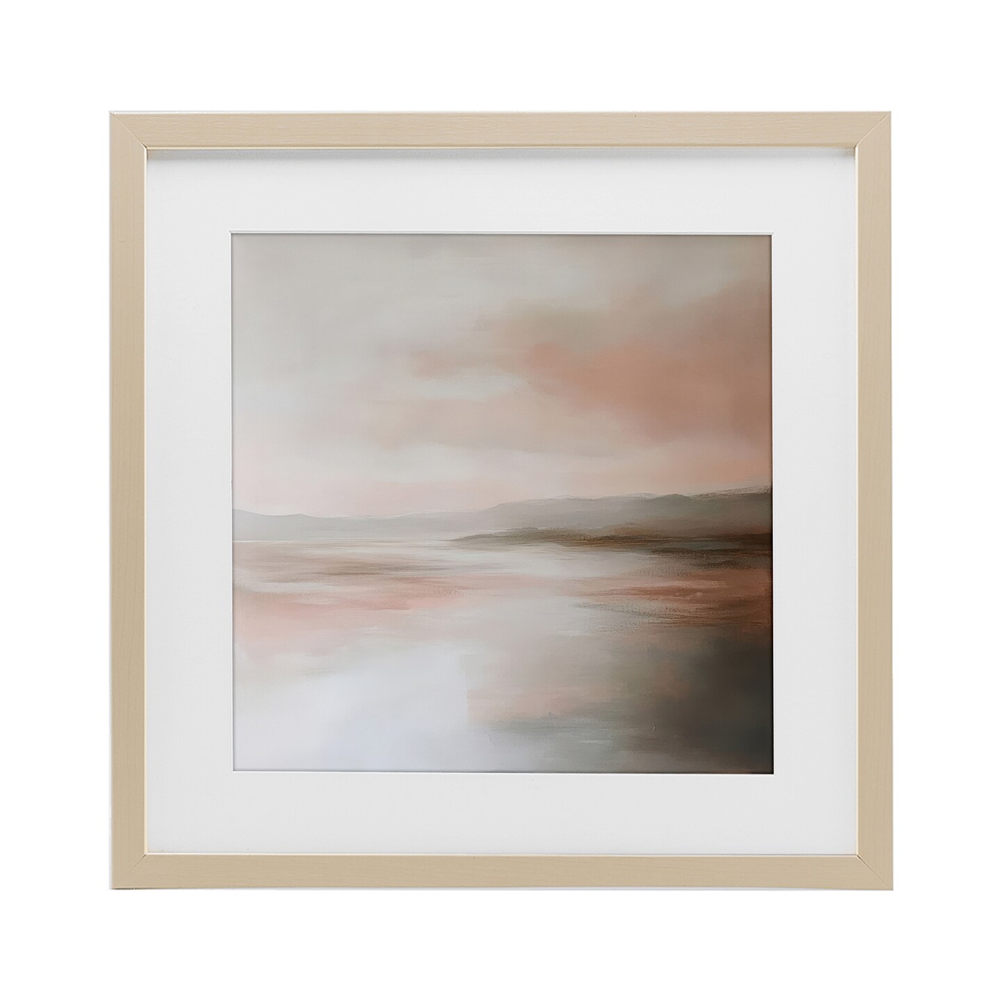Stupell Industries Muted Landscape Abstract Coast Framed Print Under Glass, design by Petal Prints Design