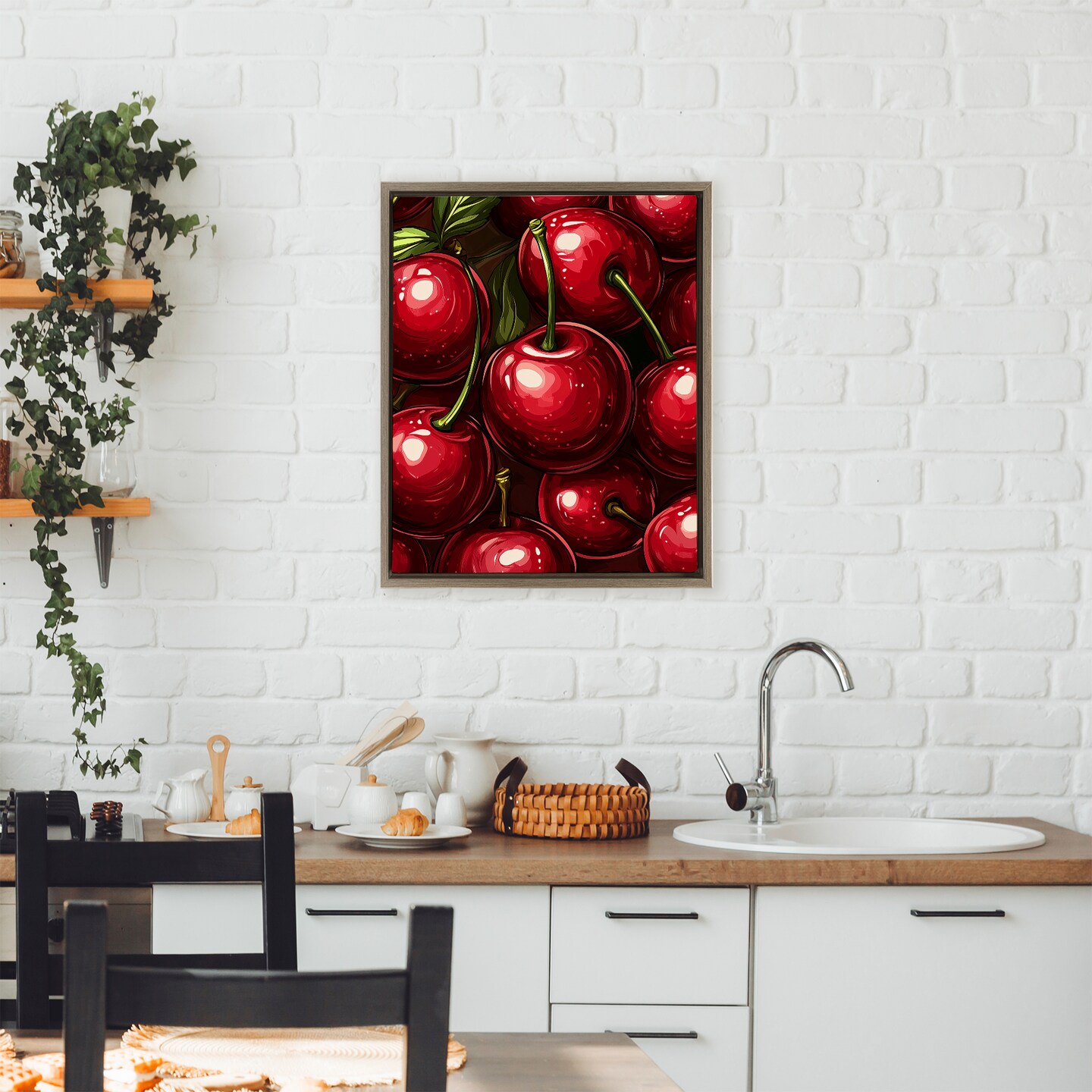 Stupell Industries Lush Juicy Cherries Harvest Floating Frame, design by Christine Simpson Art