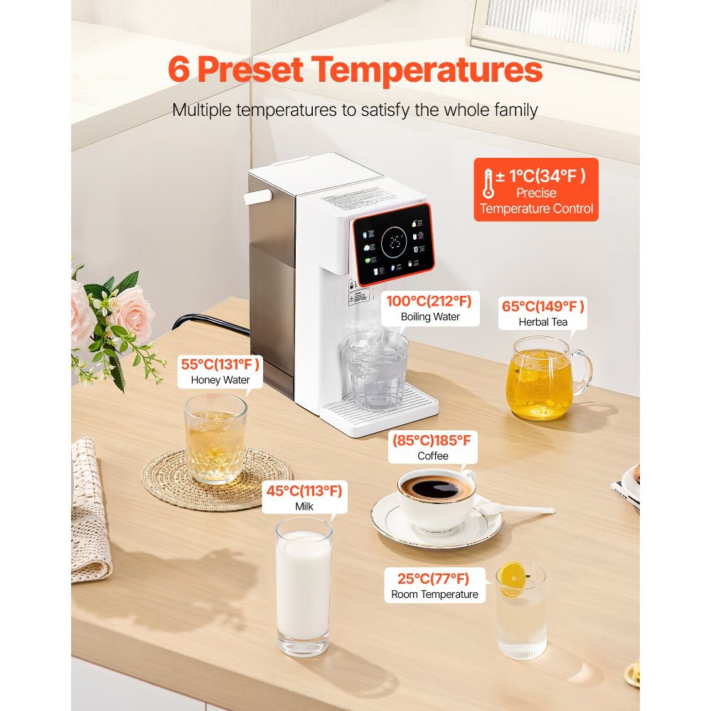 Countertop Boiling Water Dispenser Adjustable Temp and Volume