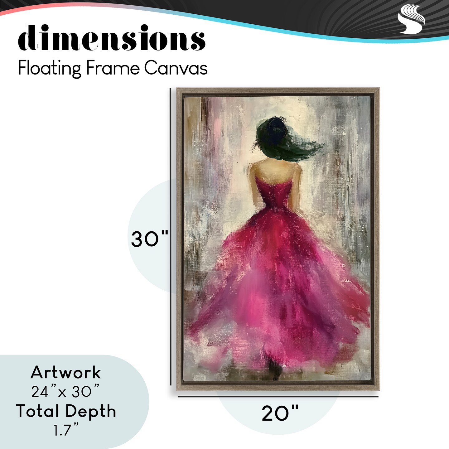 Stupell Industries After Midnight Girl in Gown Floating Frame, design by Annabelle Hall