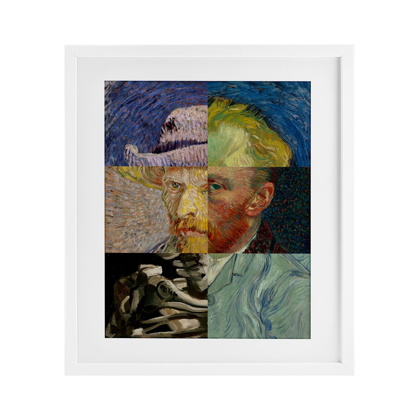 Stupell Industries Collaged Van Gogh Portraits Framed Print Under Glass, design by Masters Redux