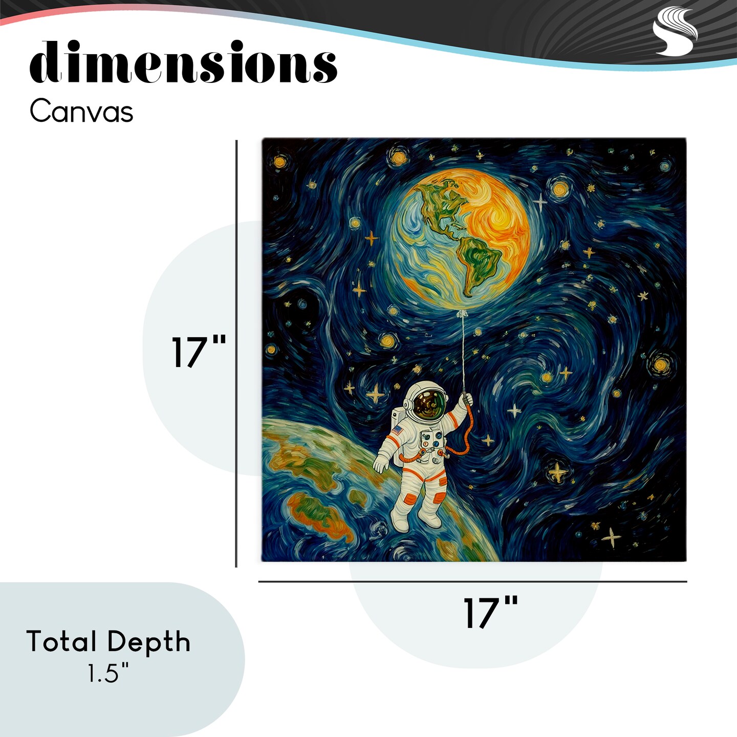 Stupell Industries Astronaut with Earth Balloon Canvas, design by Angie Hawke