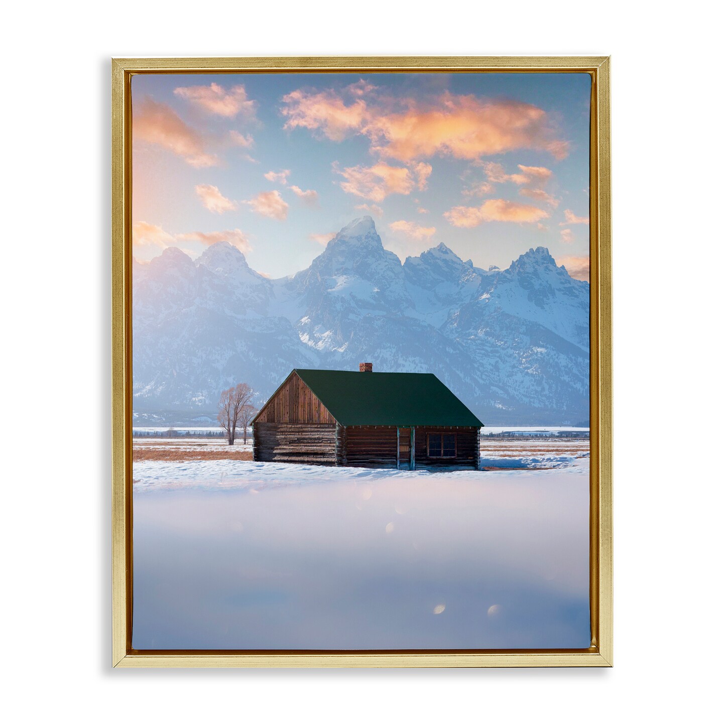 Stupell Industries Cabin In The Snowy Tetons Floating Frame, design by Jared Kreiss