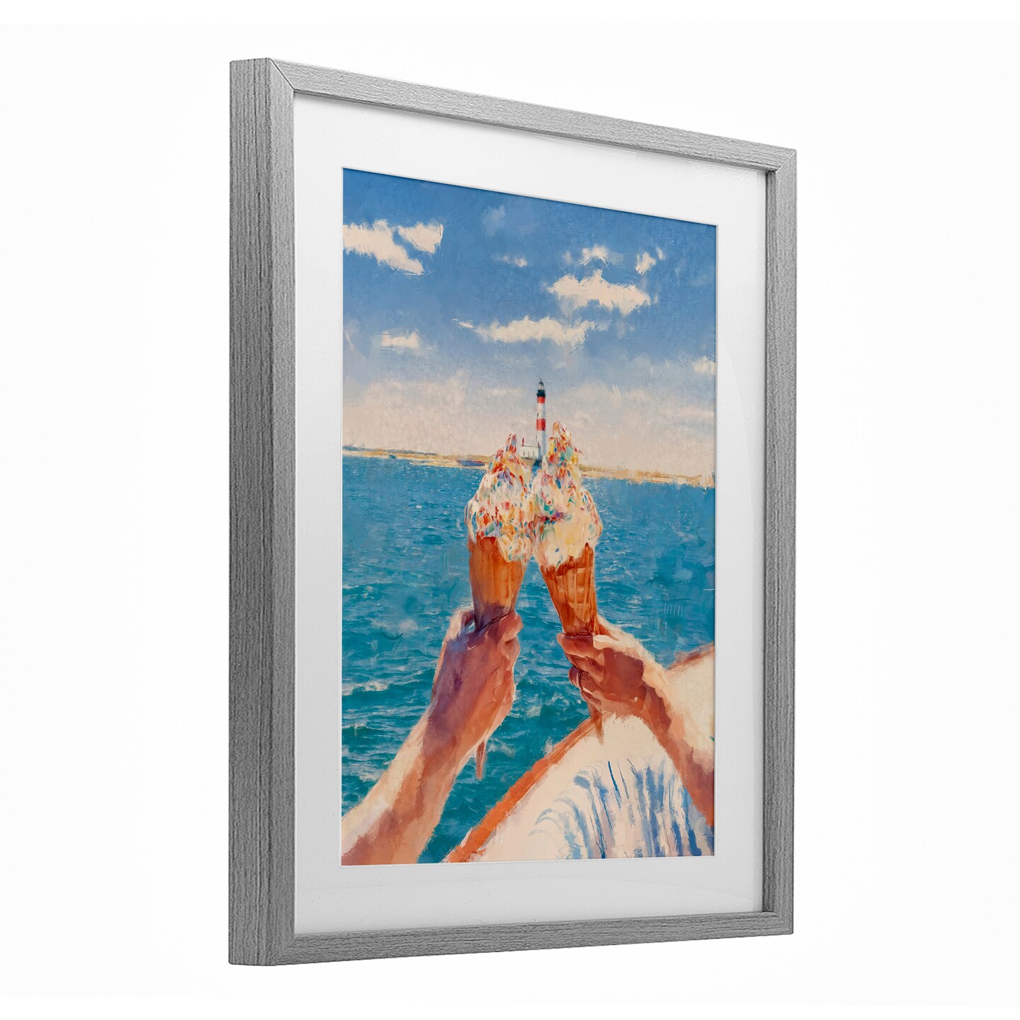 Stupell Industries Ice Cream Cheers on Boat Framed Print Under Glass, design by Ziwei Li