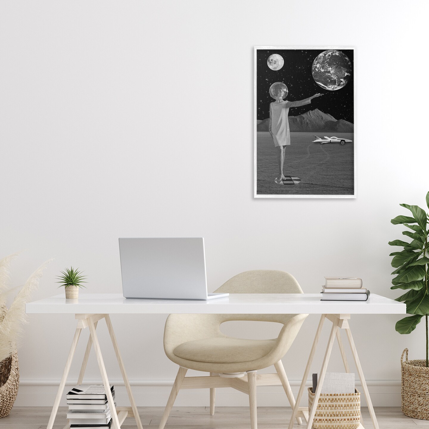 Stupell Industries On A Mission Retro Space Framed Giclee, design by Elo Marc