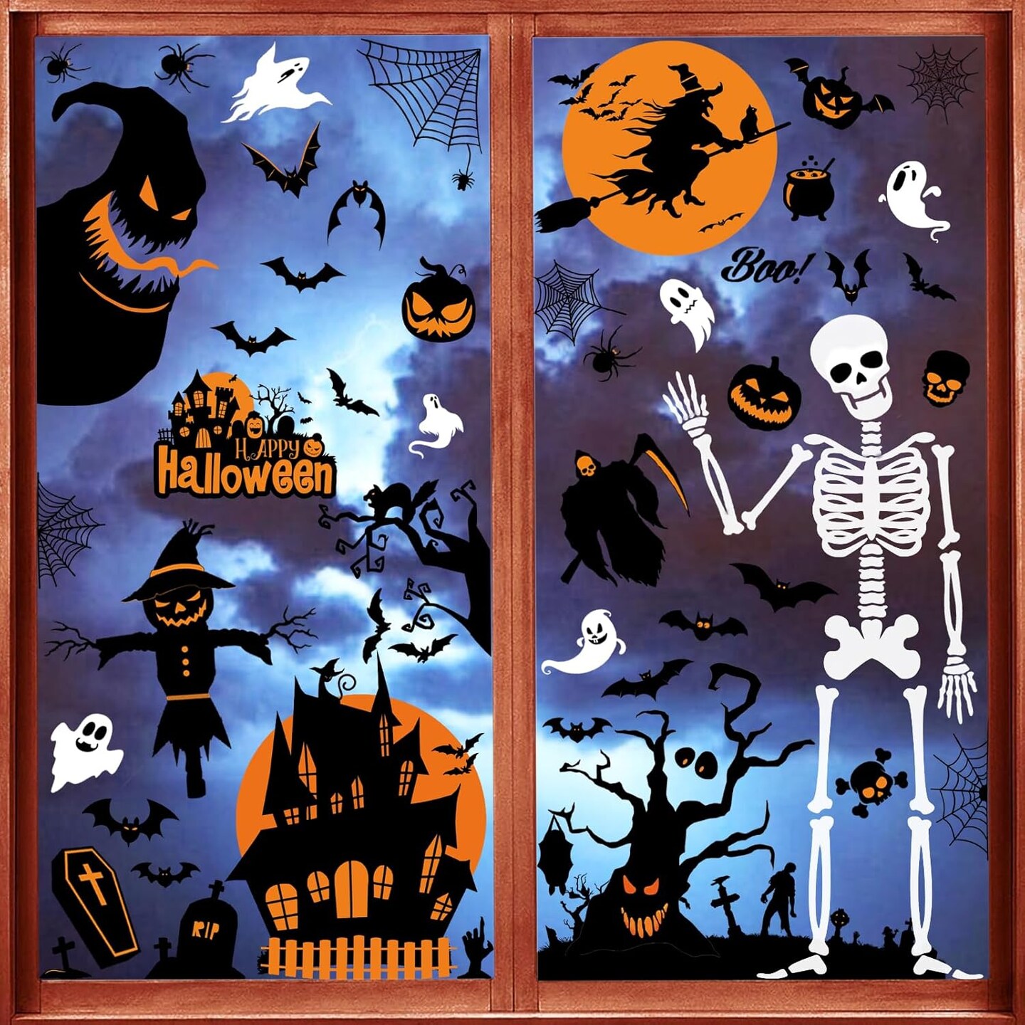 9 Sheets Window Clings Decals - Halloween Monster