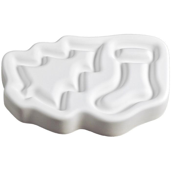 8&#x22; x 5.5&#x22; x 1.25&#x22; Holiday Tree &#x26; Stocking Glass Fusing Kiln Mold