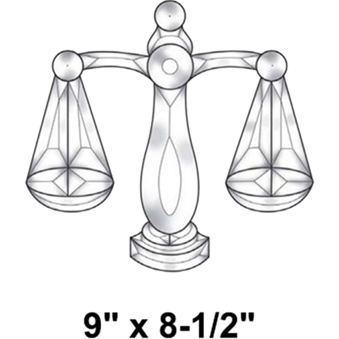 9"x8-1/2" Exquisite Clear Glass Scale of Justice Bevel Cluster EC144