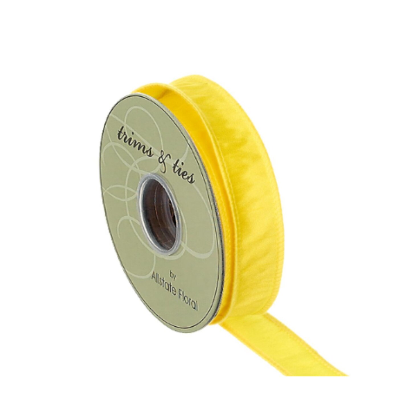1" x 10yd Yellow Wired Dupion Ribbon – Bright Accent for Bows & Wreaths-RW8310-YE