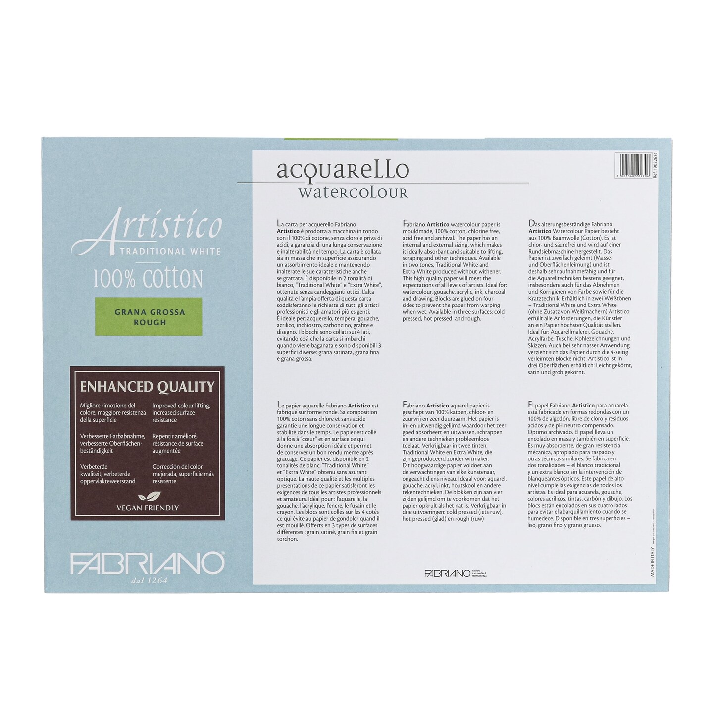 Fabriano Artistico Traditional White Watercolor Block, 140 lb./300 gsm