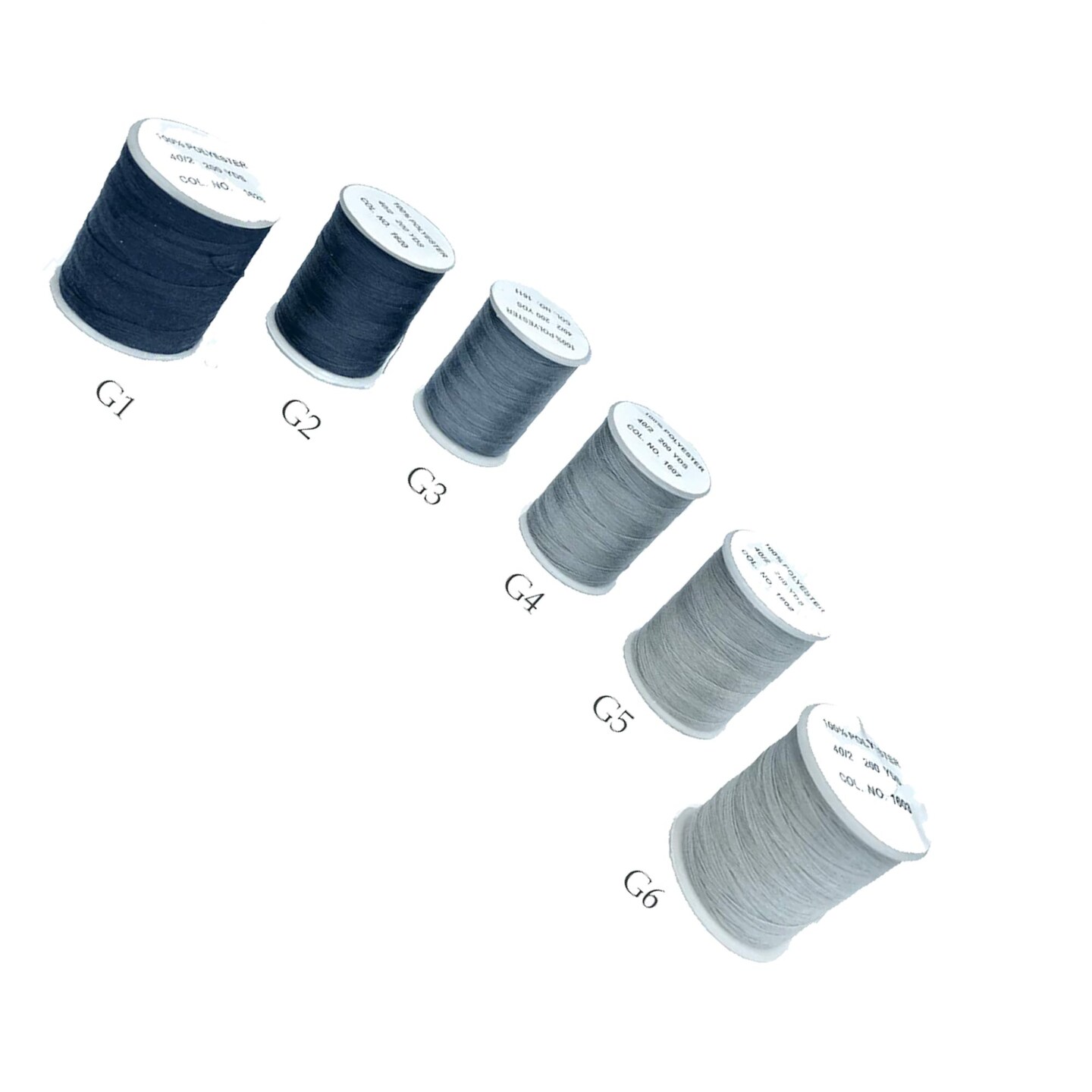 200 Yards Small Spool Gray Polyester Thread for Garment Repairs and DIY