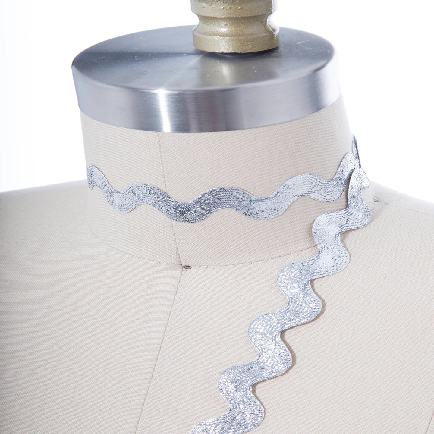 2 Yards 12mm Metallic Silver Ric Rac Trim – Large Zig Zag Ribbon for Crafts, Sewing, Holiday & Home Decor