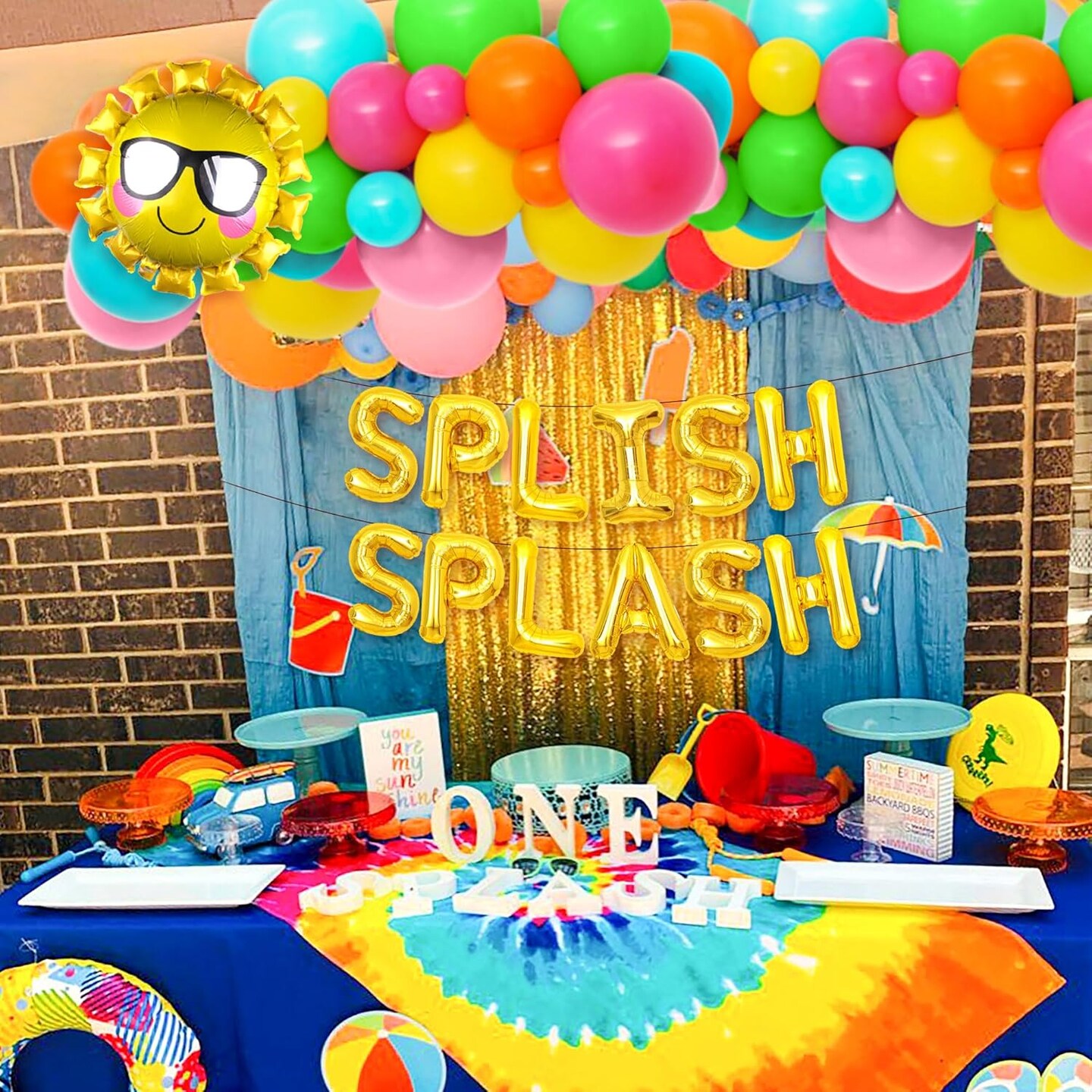 Pool Party Balloons Tropical Hawaiian Luau Splish Splash Balloon Garland Pool Party Balloons Beach Party Decorations